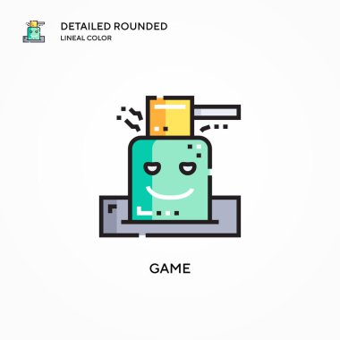 Oyun vektör simgesi. Modern vektör illüstrasyon kavramları. Düzenlemesi ve kişiselleştirmesi kolay.