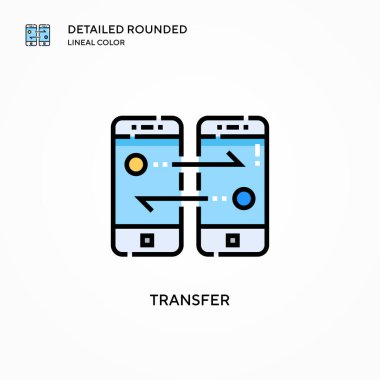 Vektör simgesini transfer et. Modern vektör illüstrasyon kavramları. Düzenlemesi ve kişiselleştirmesi kolay.