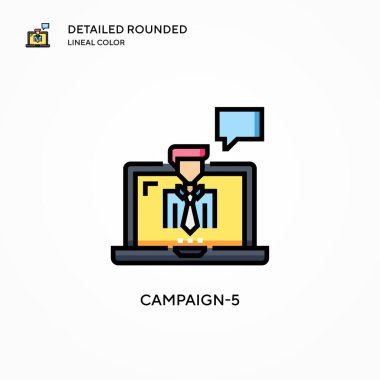 Kampanya-5 vektör simgesi. Modern vektör illüstrasyon kavramları. Düzenlemesi ve kişiselleştirmesi kolay.