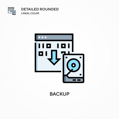 Yedek vektör simgesi. Modern vektör illüstrasyon kavramları. Düzenlemesi ve kişiselleştirmesi kolay.