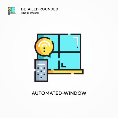 Otomatik pencere vektör simgesi. Modern vektör illüstrasyon kavramları. Düzenlemesi ve kişiselleştirmesi kolay.