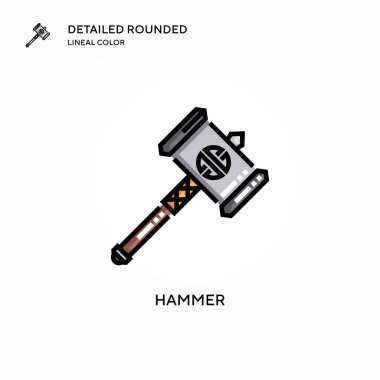 Çekiç vektör simgesi. Modern vektör illüstrasyon kavramları. Düzenlemesi ve kişiselleştirmesi kolay.