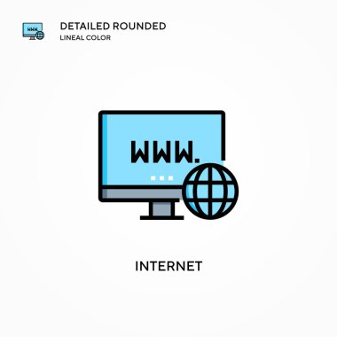 İnternet vektör simgesi. Modern vektör illüstrasyon kavramları. Düzenlemesi ve kişiselleştirmesi kolay.