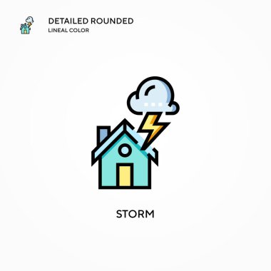 Fırtına vektör simgesi. Modern vektör illüstrasyon kavramları. Düzenlemesi ve kişiselleştirmesi kolay.