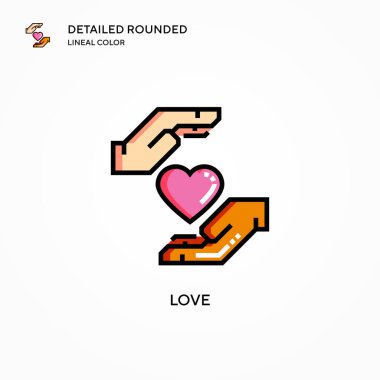 Aşk vektör simgesi. Modern vektör illüstrasyon kavramları. Düzenlemesi ve kişiselleştirmesi kolay.