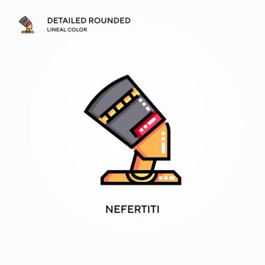 Nefertiti vektör simgesi. Modern vektör illüstrasyon kavramları. Düzenlemesi ve kişiselleştirmesi kolay.