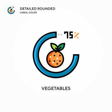 Sebze vektör simgesi. Modern vektör illüstrasyon kavramları. Düzenlemesi ve kişiselleştirmesi kolay.