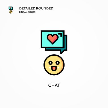 Sohbet vektörü simgesi. Modern vektör illüstrasyon kavramları. Düzenlemesi ve kişiselleştirmesi kolay.