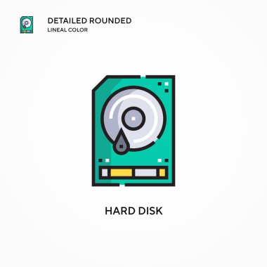 Sabit disk vektör simgesi. Modern vektör illüstrasyon kavramları. Düzenlemesi ve kişiselleştirmesi kolay.