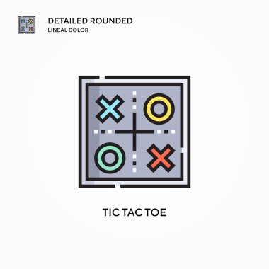 Tic tac toe vektör simgesi. Modern vektör illüstrasyon kavramları. Düzenlemesi ve kişiselleştirmesi kolay.