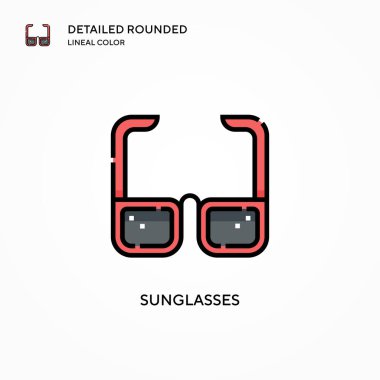 Güneş gözlüğü vektör simgesi. Modern vektör illüstrasyon kavramları. Düzenlemesi ve kişiselleştirmesi kolay.