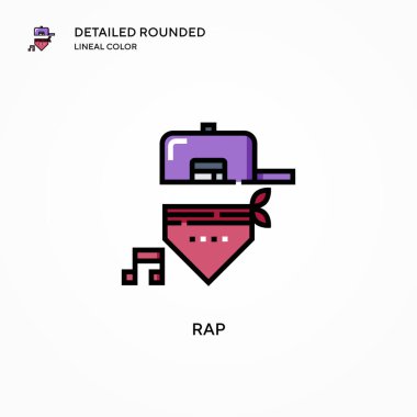 Rap vektör simgesi. Modern vektör illüstrasyon kavramları. Düzenlemesi ve kişiselleştirmesi kolay.
