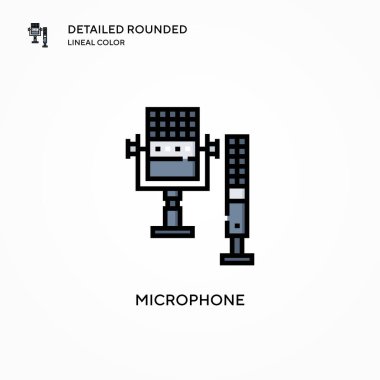 Mikrofon vektör simgesi. Modern vektör illüstrasyon kavramları. Düzenlemesi ve kişiselleştirmesi kolay.
