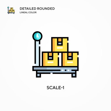 Ölçek-1 vektör simgesi. Modern vektör illüstrasyon kavramları. Düzenlemesi ve kişiselleştirmesi kolay.