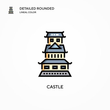 Castle vektör simgesi. Modern vektör illüstrasyon kavramları. Düzenlemesi ve kişiselleştirmesi kolay.