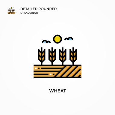 Buğday vektör simgesi. Modern vektör illüstrasyon kavramları. Düzenlemesi ve kişiselleştirmesi kolay.
