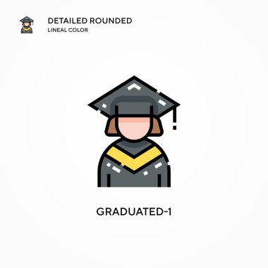 Mezun olmuş vektör simgesi. Modern vektör illüstrasyon kavramları. Düzenlemesi ve kişiselleştirmesi kolay.