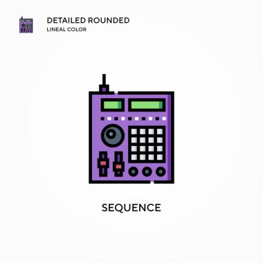 Sıralı vektör simgesi. Modern vektör illüstrasyon kavramları. Düzenlemesi ve kişiselleştirmesi kolay.