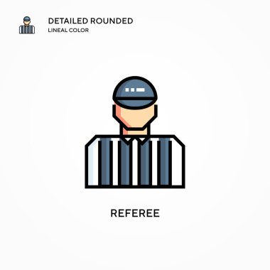 Hakem vektör simgesi. Modern vektör illüstrasyon kavramları. Düzenlemesi ve kişiselleştirmesi kolay.