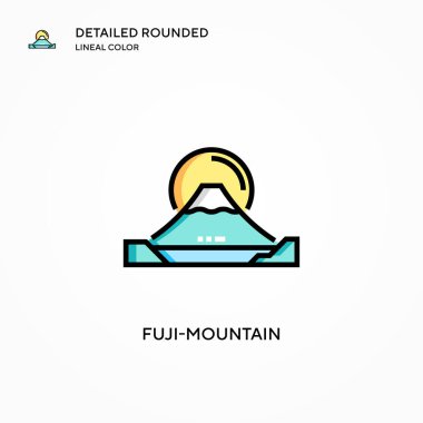 Fuji dağı vektör simgesi. Modern vektör illüstrasyon kavramları. Düzenlemesi ve kişiselleştirmesi kolay.