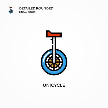 Tek tekerlekli bisiklet vektör simgesi. Modern vektör illüstrasyon kavramları. Düzenlemesi ve kişiselleştirmesi kolay.