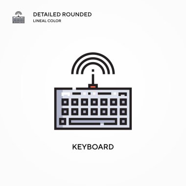 Klavye vektör simgesi. Modern vektör illüstrasyon kavramları. Düzenlemesi ve kişiselleştirmesi kolay.