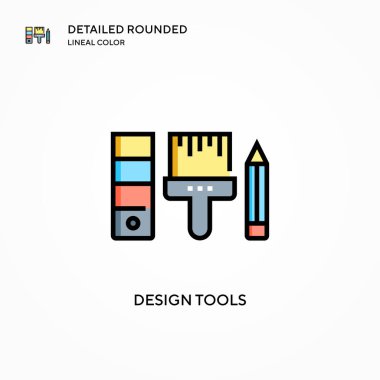 Tasarım araçları vektör simgesi. Modern vektör illüstrasyon kavramları. Düzenlemesi ve kişiselleştirmesi kolay.