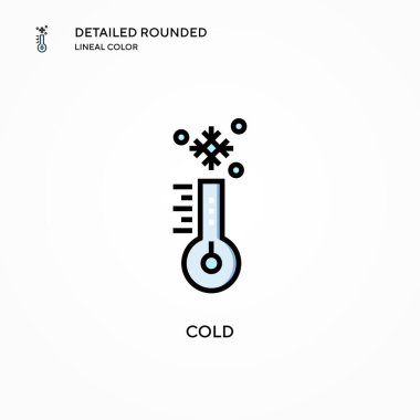 Soğuk vektör simgesi. Modern vektör illüstrasyon kavramları. Düzenlemesi ve kişiselleştirmesi kolay.