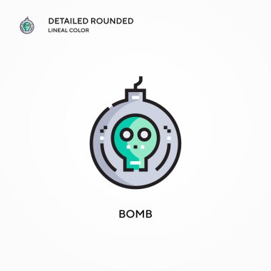Bomba vektör simgesi. Modern vektör illüstrasyon kavramları. Düzenlemesi ve kişiselleştirmesi kolay.
