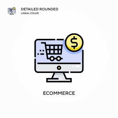 Ticaret vektör simgesi. Modern vektör illüstrasyon kavramları. Düzenlemesi ve kişiselleştirmesi kolay.