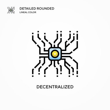 Merkezi olmayan vektör simgesi. Modern vektör illüstrasyon kavramları. Düzenlemesi ve kişiselleştirmesi kolay.