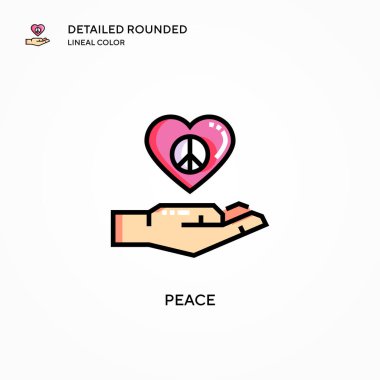 Barış vektör simgesi. Modern vektör illüstrasyon kavramları. Düzenlemesi ve kişiselleştirmesi kolay.