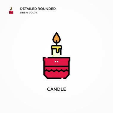 Mum vektör simgesi. Modern vektör illüstrasyon kavramları. Düzenlemesi ve kişiselleştirmesi kolay.