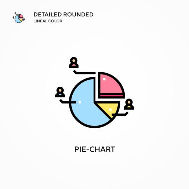 Pasta grafiği vektör simgesi. Modern vektör illüstrasyon kavramları. Düzenlemesi ve kişiselleştirmesi kolay.