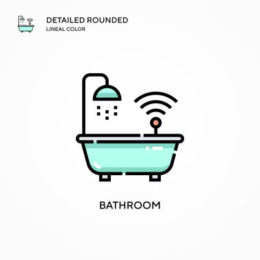 Banyo vektör simgesi. Modern vektör illüstrasyon kavramları. Düzenlemesi ve kişiselleştirmesi kolay.