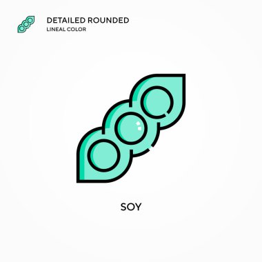 Soya vektör simgesi. Modern vektör illüstrasyon kavramları. Düzenlemesi ve kişiselleştirmesi kolay.