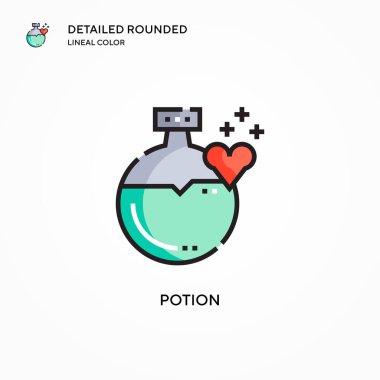 İksir vektör simgesi. Modern vektör illüstrasyon kavramları. Düzenlemesi ve kişiselleştirmesi kolay.