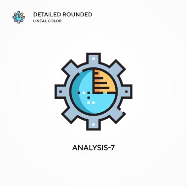 Analiz-7 vektör simgesi. Modern vektör illüstrasyon kavramları. Düzenlemesi ve kişiselleştirmesi kolay.
