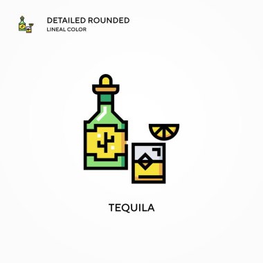 Tekila vektör ikonu. Modern vektör illüstrasyon kavramları. Düzenlemesi ve kişiselleştirmesi kolay.