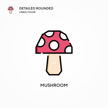 Mantar vektör simgesi. Modern vektör illüstrasyon kavramları. Düzenlemesi ve kişiselleştirmesi kolay.