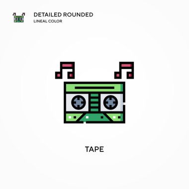 Teyp vektör simgesi. Modern vektör illüstrasyon kavramları. Düzenlemesi ve kişiselleştirmesi kolay.