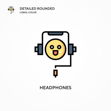 Kulaklık vektör simgesi. Modern vektör illüstrasyon kavramları. Düzenlemesi ve kişiselleştirmesi kolay.
