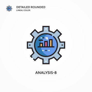 Analiz-8 vektör simgesi. Modern vektör illüstrasyon kavramları. Düzenlemesi ve kişiselleştirmesi kolay.