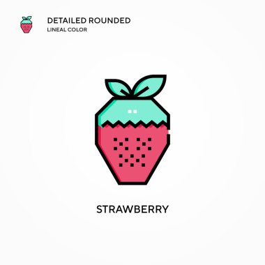Çilek vektör simgesi. Modern vektör illüstrasyon kavramları. Düzenlemesi ve kişiselleştirmesi kolay.