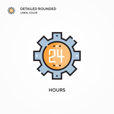 Saatlik vektör simgesi. Modern vektör illüstrasyon kavramları. Düzenlemesi ve kişiselleştirmesi kolay.