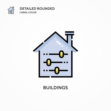 Bina vektör simgesi. Modern vektör illüstrasyon kavramları. Düzenlemesi ve kişiselleştirmesi kolay.