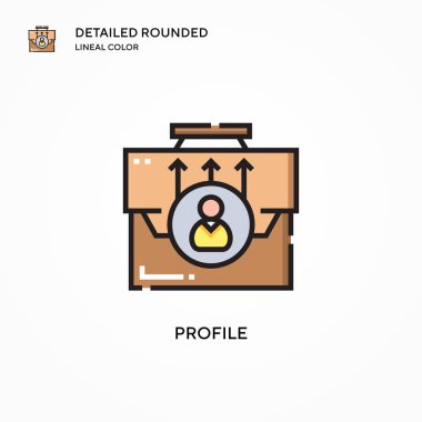 Profil vektör simgesi. Modern vektör illüstrasyon kavramları. Düzenlemesi ve kişiselleştirmesi kolay.