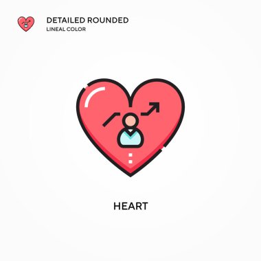 Kalp vektör simgesi. Modern vektör illüstrasyon kavramları. Düzenlemesi ve kişiselleştirmesi kolay.
