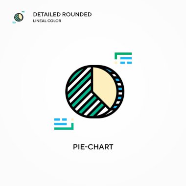 Pasta grafiği vektör simgesi. Modern vektör illüstrasyon kavramları. Düzenlemesi ve kişiselleştirmesi kolay.