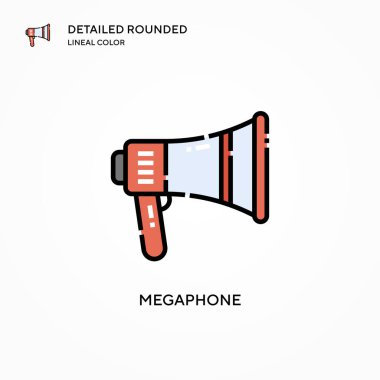 Megafon vektör simgesi. Modern vektör illüstrasyon kavramları. Düzenlemesi ve kişiselleştirmesi kolay.